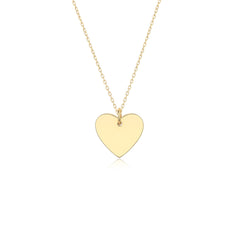 Full Heart Necklace - Solid Gold (Free Engraving)